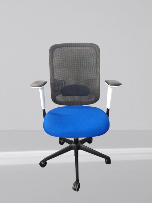Orangebox Do White Frame New Blue Fabric Seat