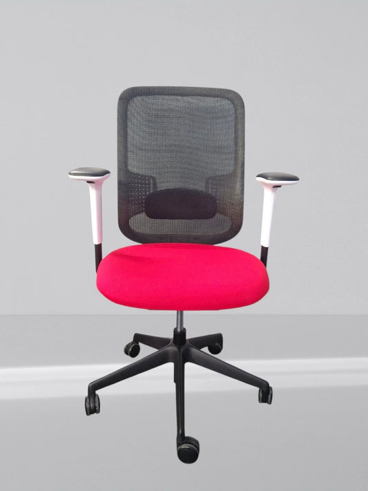 Orangebox Do White Frame New Red Fabric Seat