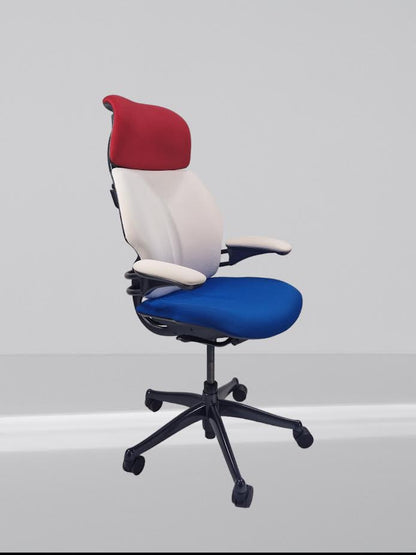 Humanscale Freedom High Back Chair With Head Rest In New multi mixed fabric