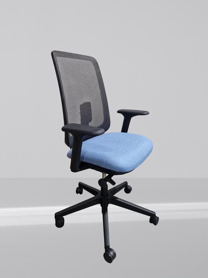 HERMAN MILLER VERUS CHAIR IN NEW BLUE FABRIC
