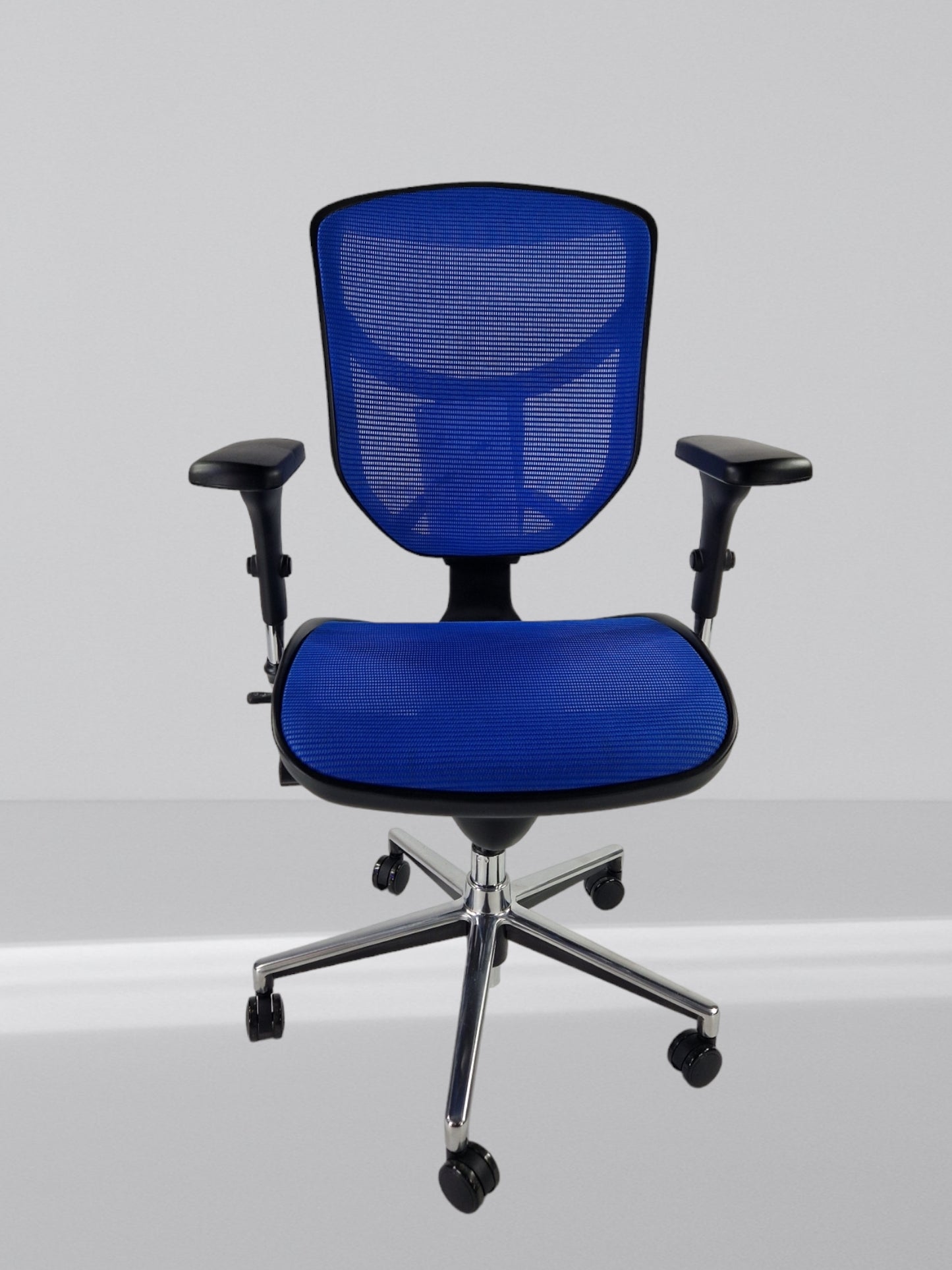 ERGOHUMAN ENJOY BLACK FRAME  WITH BLUE MESH WITH ALUMINIUM 5 STAR BASE