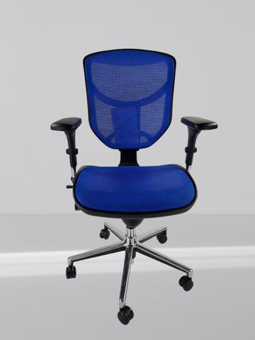 ERGOHUMAN ENJOY BLACK FRAME  WITH BLUE MESH WITH ALUMINIUM 5 STAR BASE
