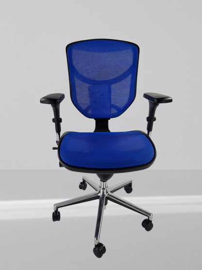 ERGOHUMAN ENJOY BLACK FRAME  WITH BLUE MESH WITH ALUMINIUM 5 STAR BASE