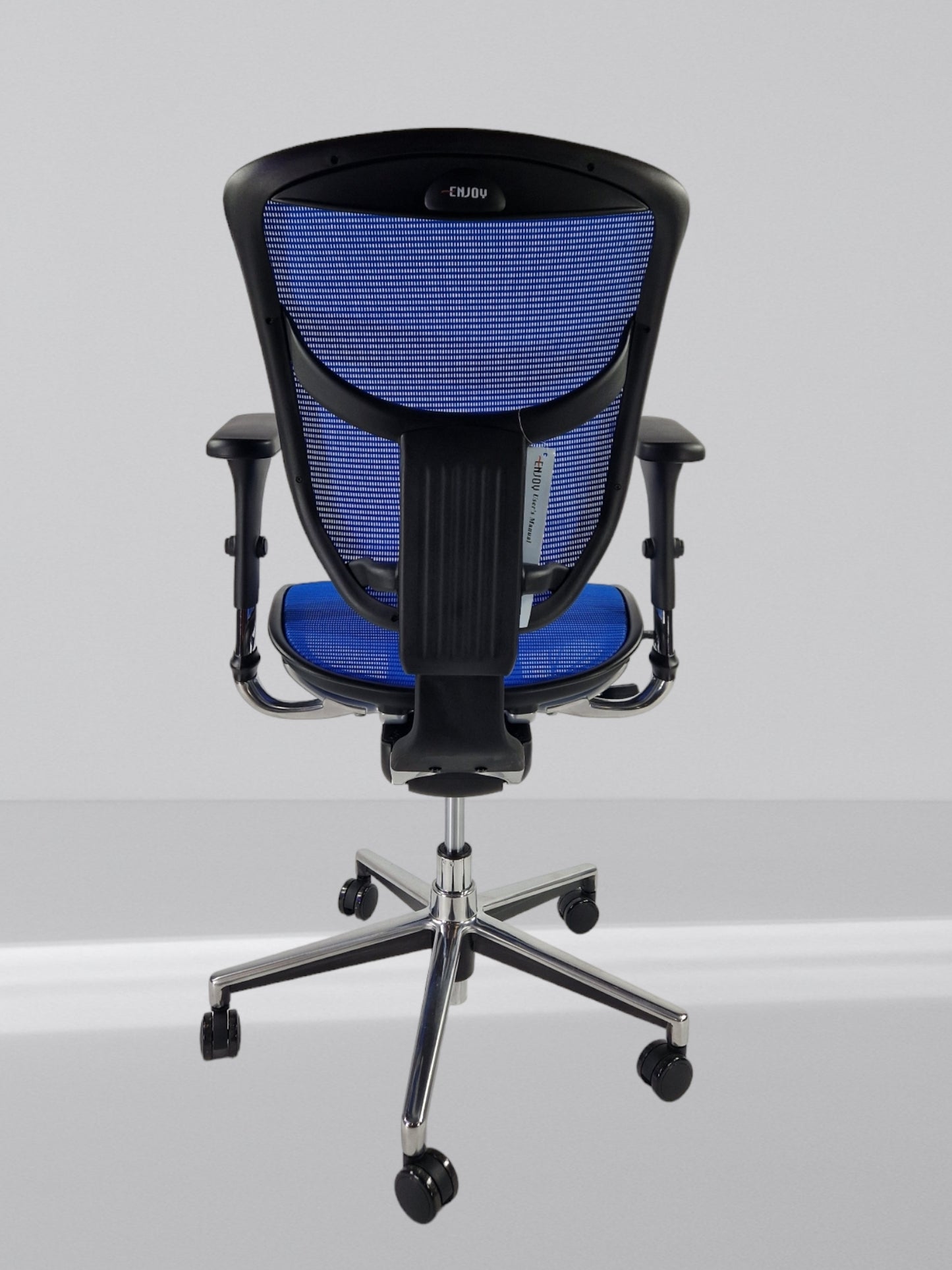ERGOHUMAN ENJOY BLACK FRAME  WITH BLUE MESH WITH ALUMINIUM 5 STAR BASE