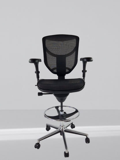 ERGOHUMAN ENJOY DRAUGHTSMAN CHAIR BLACK FRAME WITH ALUMINIUM 5 STAR BASE