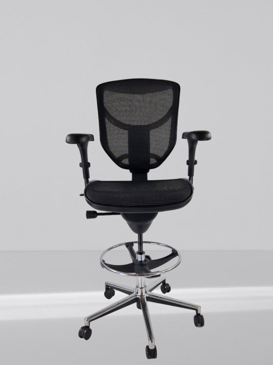 ERGOHUMAN ENJOY DRAUGHTSMAN CHAIR BLACK FRAME WITH ALUMINIUM 5 STAR BASE