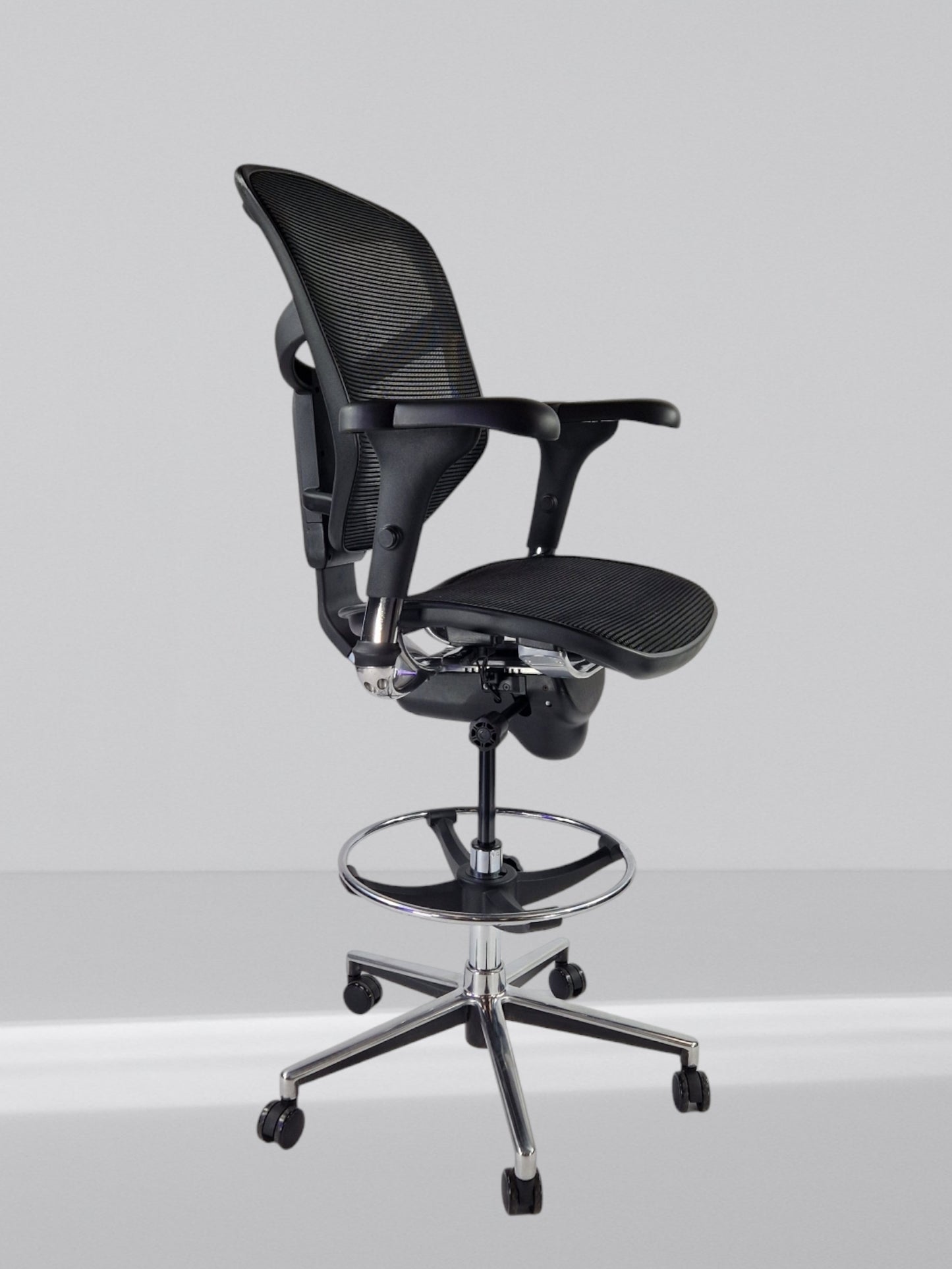 ERGOHUMAN ENJOY DRAUGHTSMAN CHAIR BLACK FRAME WITH ALUMINIUM 5 STAR BASE