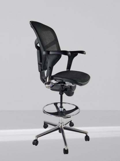 ERGOHUMAN ENJOY DRAUGHTSMAN CHAIR BLACK FRAME WITH ALUMINIUM 5 STAR BASE