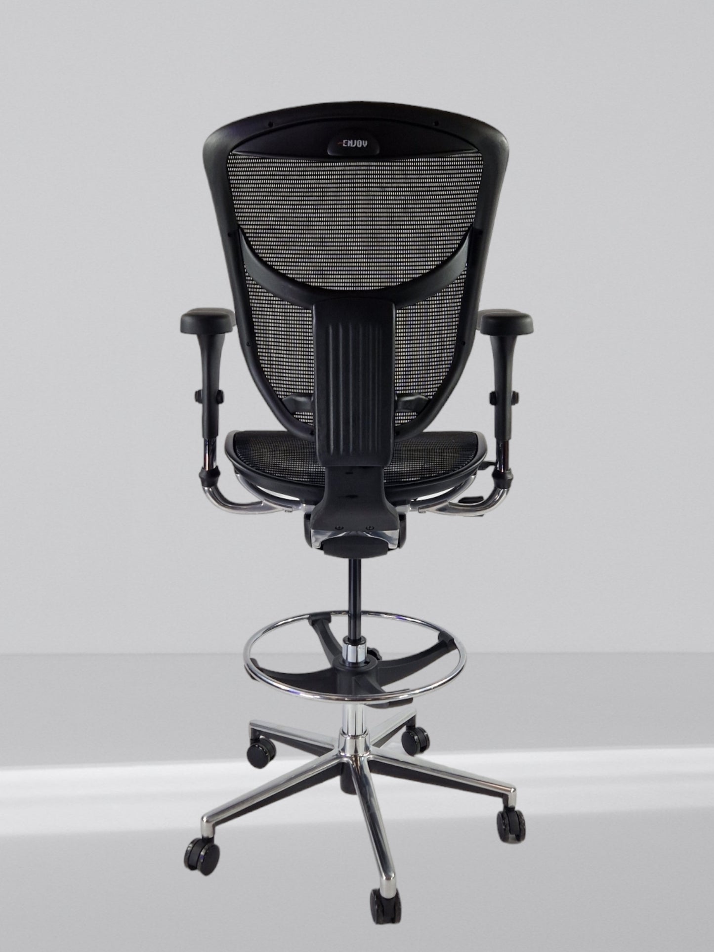 ERGOHUMAN ENJOY DRAUGHTSMAN CHAIR BLACK FRAME WITH ALUMINIUM 5 STAR BASE
