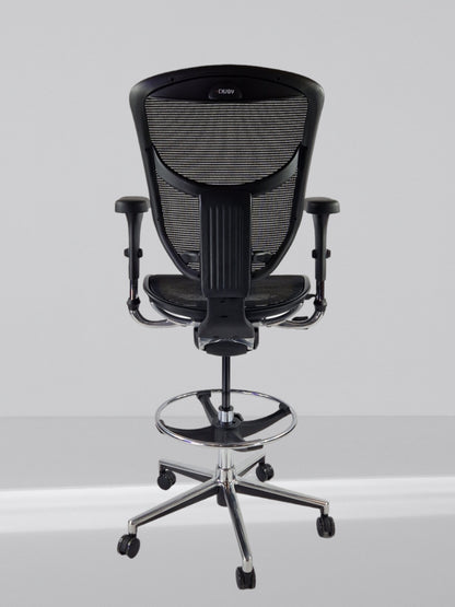 ERGOHUMAN ENJOY DRAUGHTSMAN CHAIR BLACK FRAME WITH ALUMINIUM 5 STAR BASE