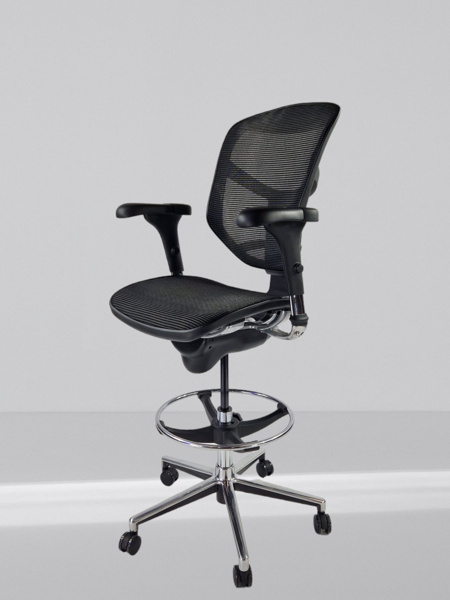 ERGOHUMAN ENJOY DRAUGHTSMAN CHAIR BLACK FRAME WITH ALUMINIUM 5 STAR BASE