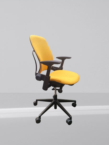Steelcase leap v2 height adjustable arm in new Yellow fabric