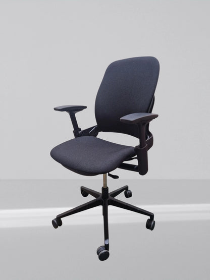 Steelcase leap v2 height adjustable arm in new black fabric
